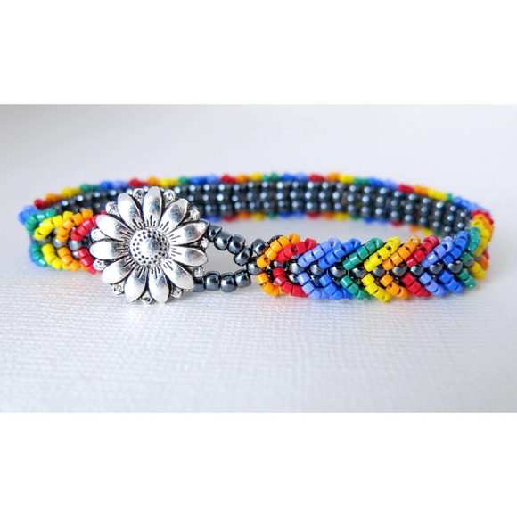 Sunshine Rainbow Pride - Chevron Tennis Bracelet - Gay Pride Bracelet - Picture 4 of 4